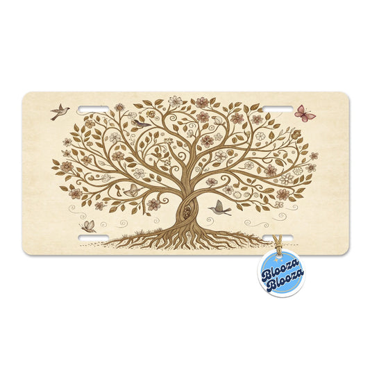 Vintage Tree Of Life Metal Vanity Novelty Tag License Plate for Trucks Cars SUVs