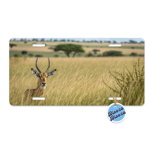 Watchful Antelope Nature Scene Metal Vanity Novelty Tag License Plate for Trucks Cars SUVs