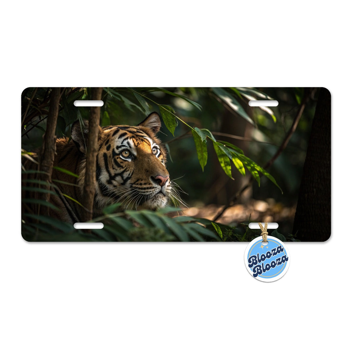 Wild Tiger Forest Jungle Metal Vanity Novelty Tag License Plate for Trucks Cars SUVs