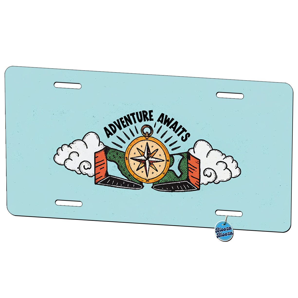Adventure Awaits Compass Travel Metal Vanity Novelty Tag License Plate for Trucks Cars SUVs