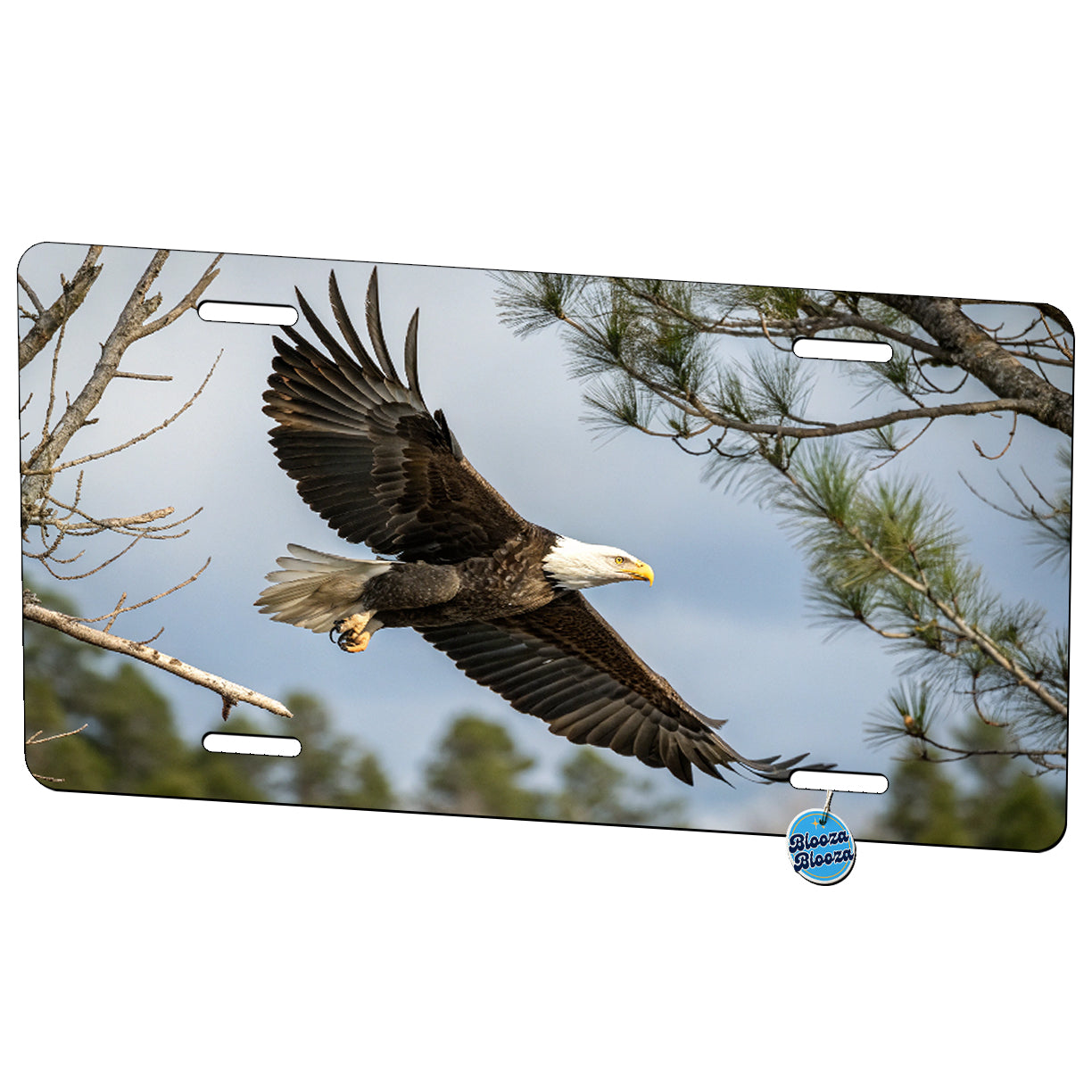 Bald Eagle Flying Soaring Metal Vanity Novelty Tag License Plate for Trucks Cars SUVs