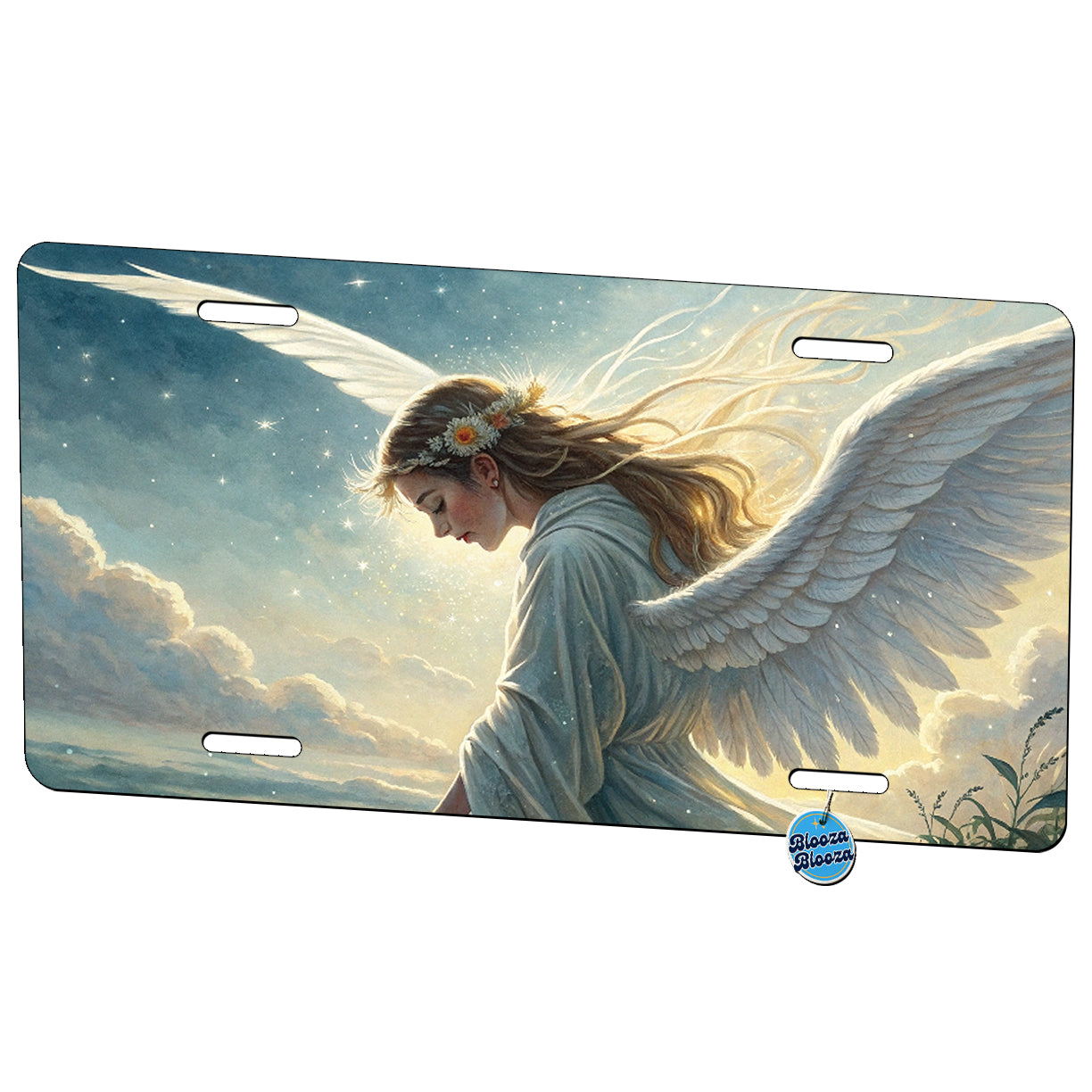 Beautiful Angel And Sky Metal Vanity Novelty Tag License Plate for Trucks Cars SUVs