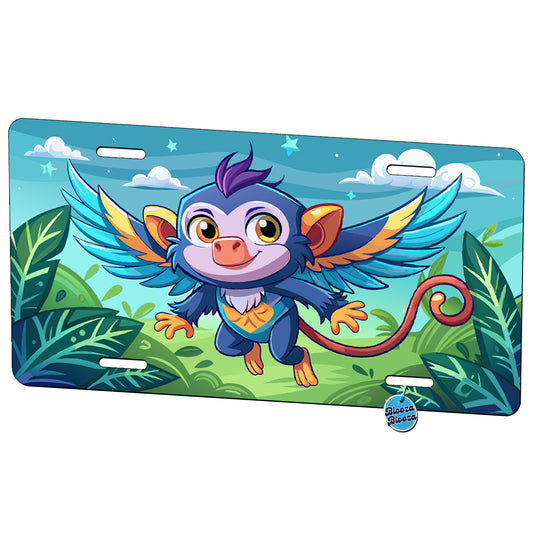 Cute Flying Monkey Metal Vanity Novelty Tag License Plate for Trucks Cars SUVs