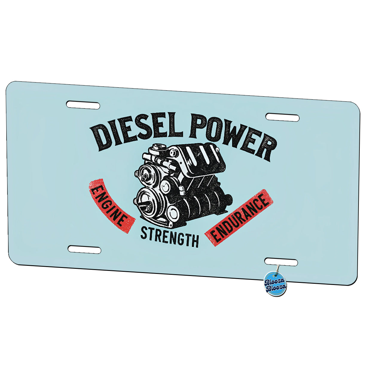 Diesel Power Engine Strength Endurance Metal Vanity Novelty Tag License Plate for Trucks Cars SUVs