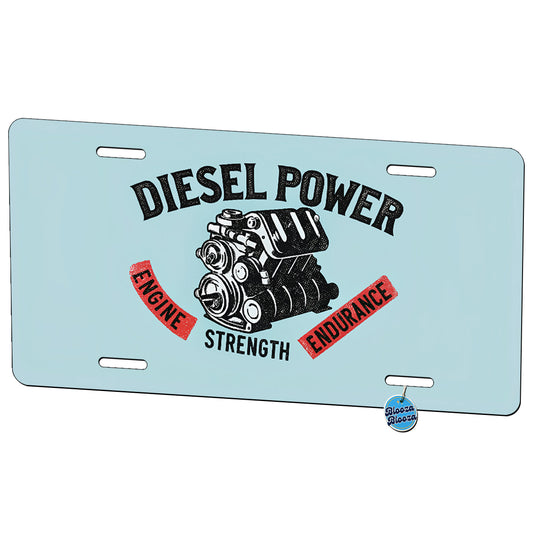 Diesel Power Engine Strength Endurance Metal Vanity Novelty Tag License Plate for Trucks Cars SUVs