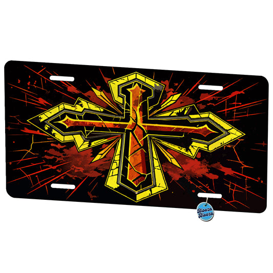 Dynamic Christian Cross Jesus Metal Vanity Novelty Tag License Plate for Trucks Cars SUVs