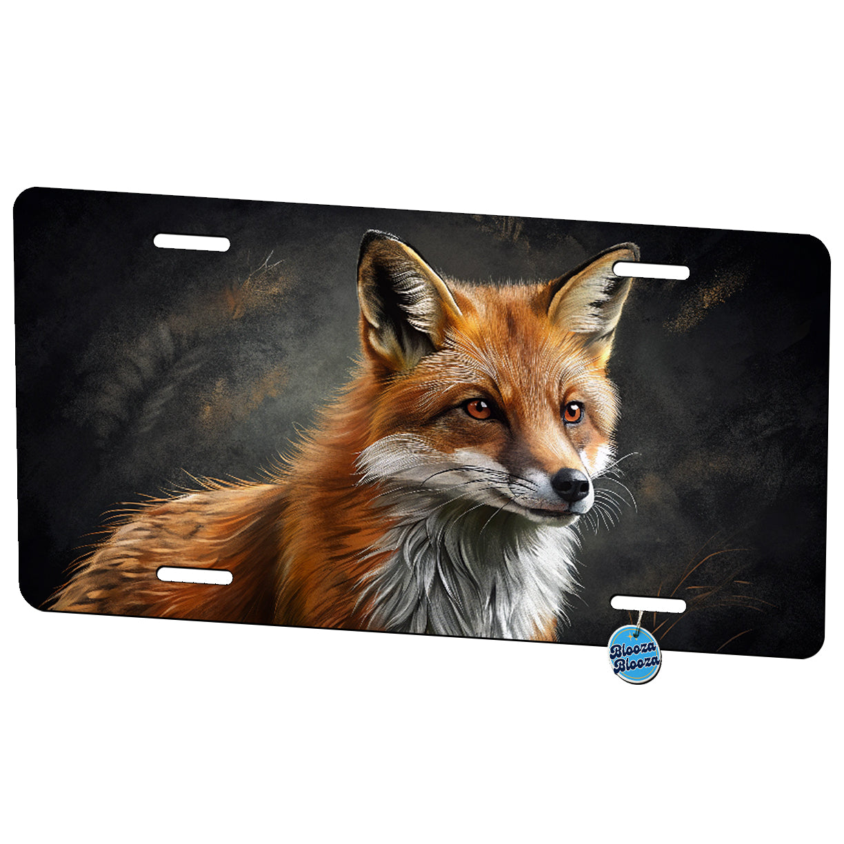 Fox Beautiful Dark Background Metal Vanity Novelty Tag License Plate for Trucks Cars SUVs