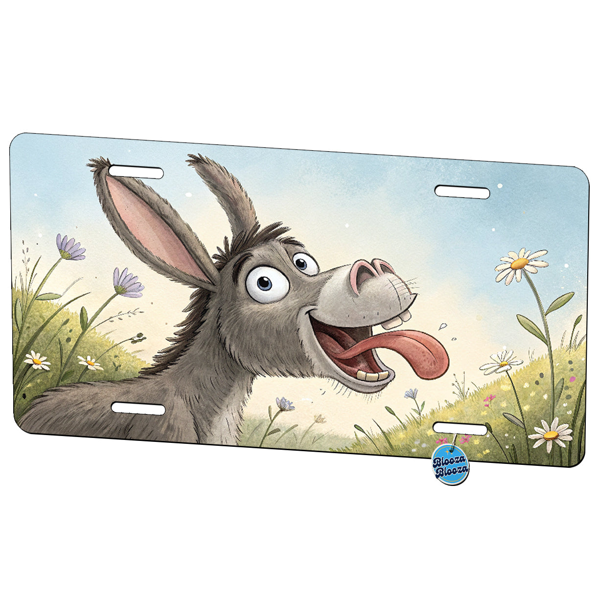 Funny Donkey Tongue Out Metal Vanity Novelty Tag License Plate for Trucks Cars SUVs