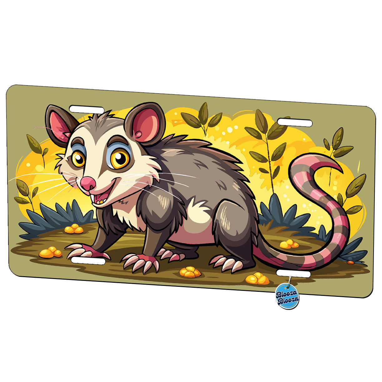 Funny Opossum Metal Vanity Novelty Tag License Plate for Trucks Cars SUVs