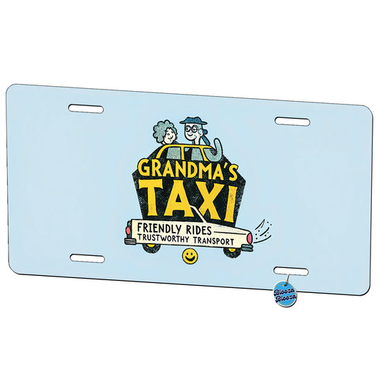 Grandma's Taxi Funny Metal Vanity Novelty Tag License Plate for Trucks Cars SUVs