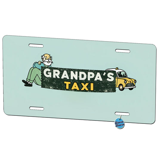Grandpa's Taxi Funny Metal Vanity Novelty Tag License Plate for Trucks Cars SUVs