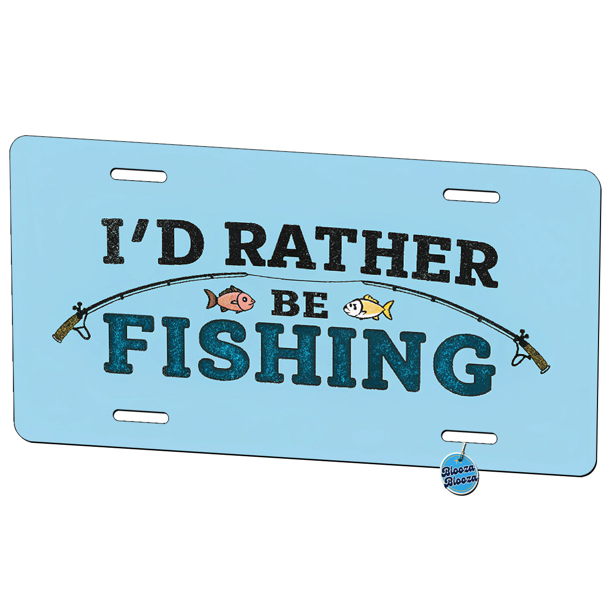 I D Rather Be Fishing Metal Vanity Novelty Tag License Plate for Trucks Cars SUVs
