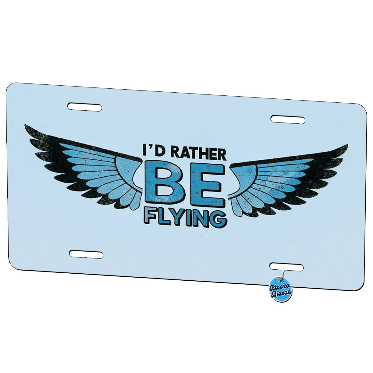 I D Rather Be Flying Metal Vanity Novelty Tag License Plate for Trucks Cars SUVs