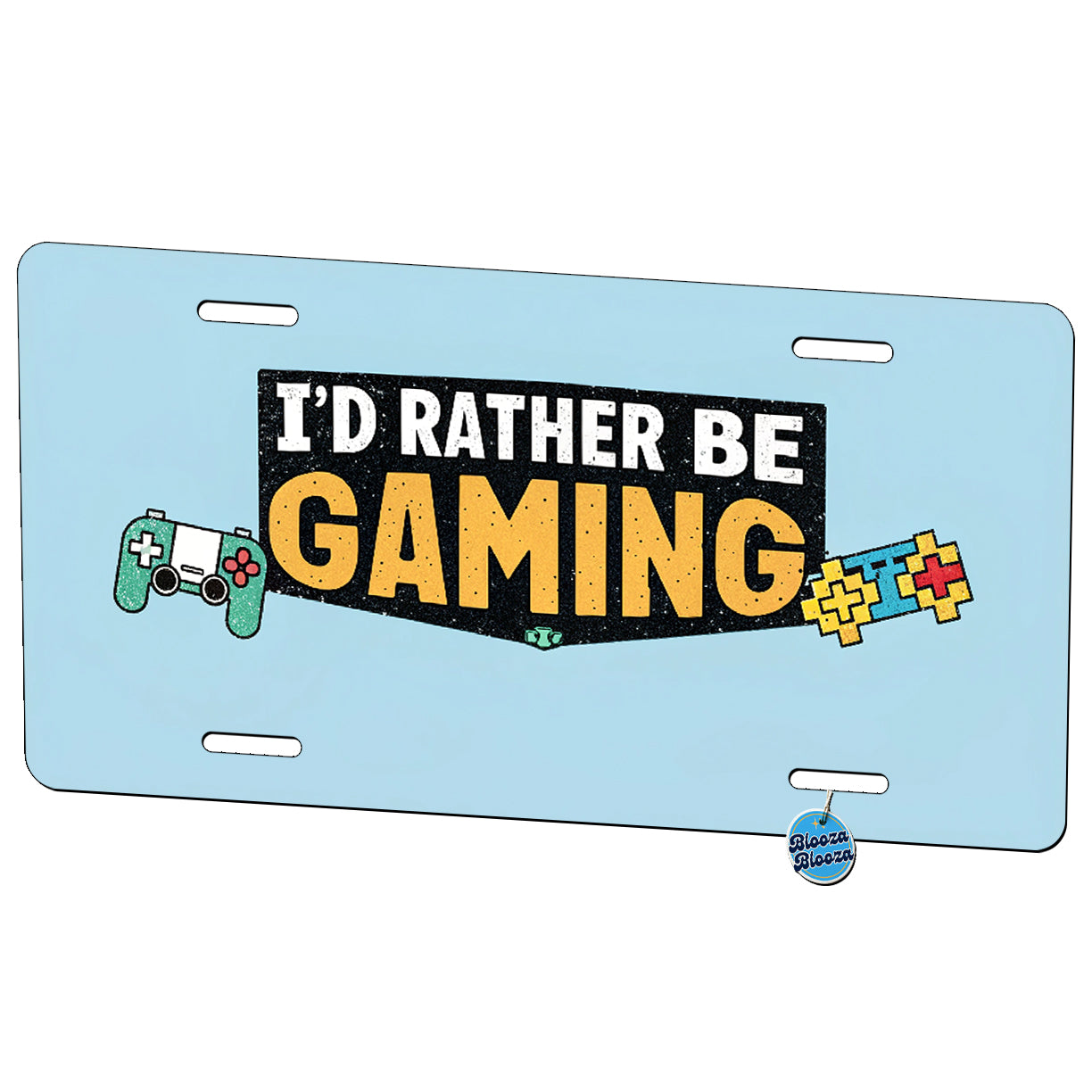I D Rather Be Gaming Metal Vanity Novelty Tag License Plate for Trucks Cars SUVs