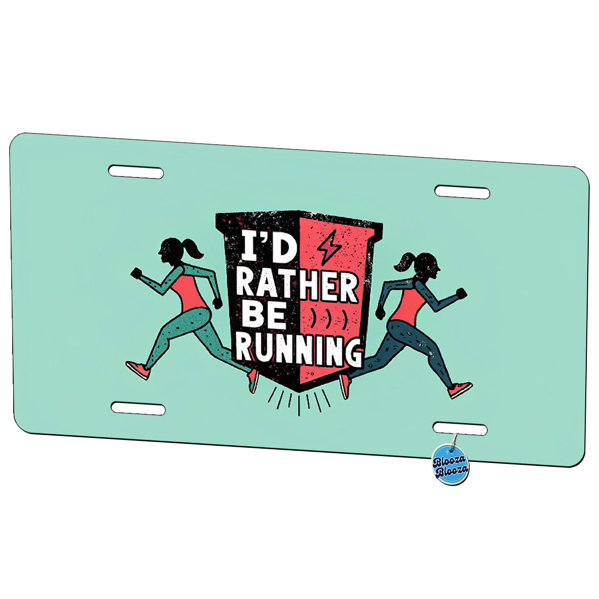 I D Rather Be Running Metal Vanity Novelty Tag License Plate for Trucks Cars SUVs
