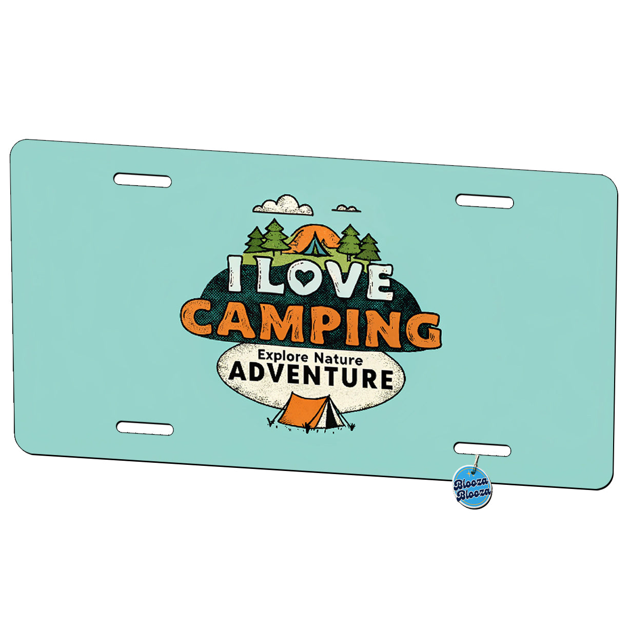 I Love Camping Metal Vanity Novelty Tag License Plate for Trucks Cars SUVs