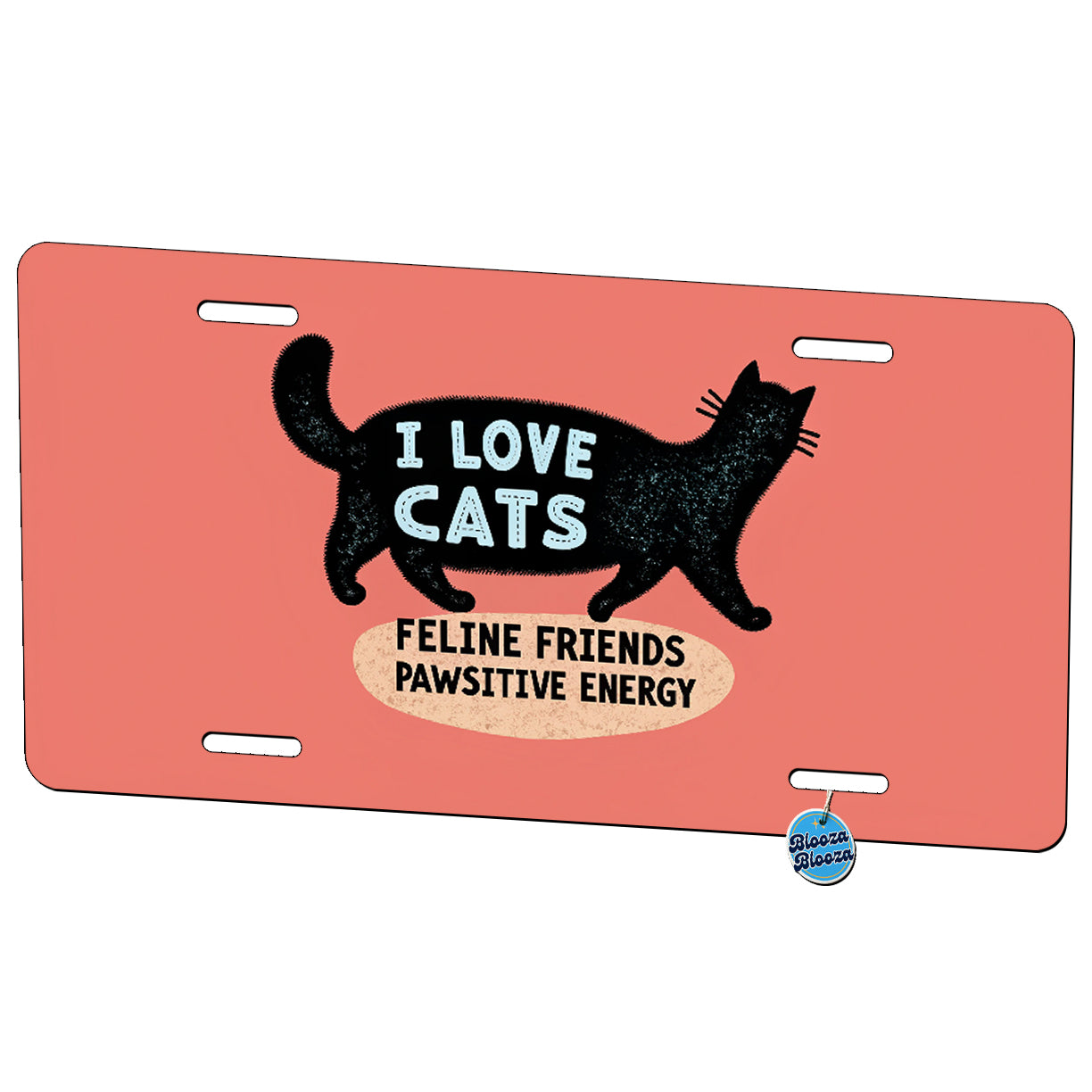 I Love Cats Feline Friends Metal Vanity Novelty Tag License Plate for Trucks Cars SUVs
