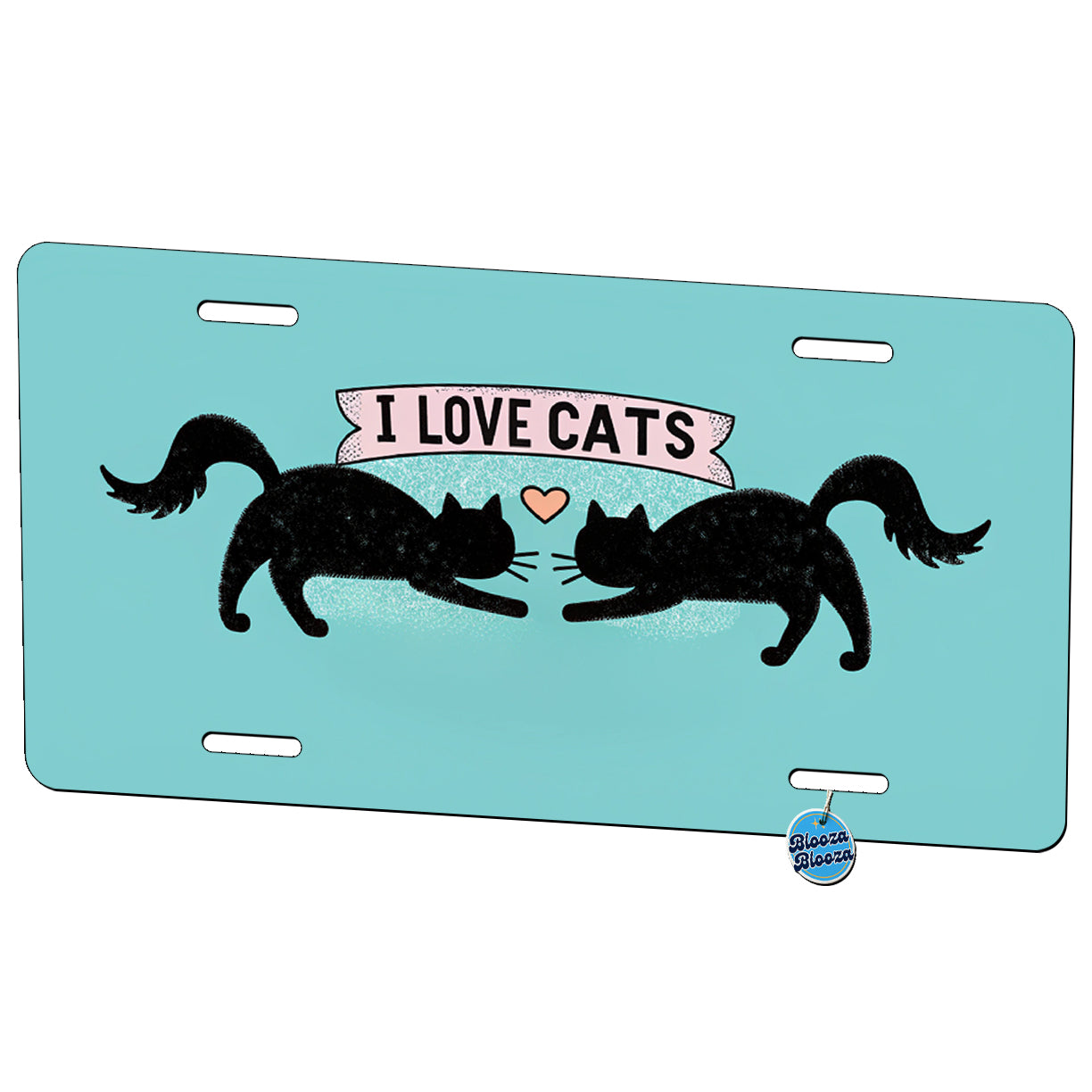 I Love Cats Metal Vanity Novelty Tag License Plate for Trucks Cars SUVs