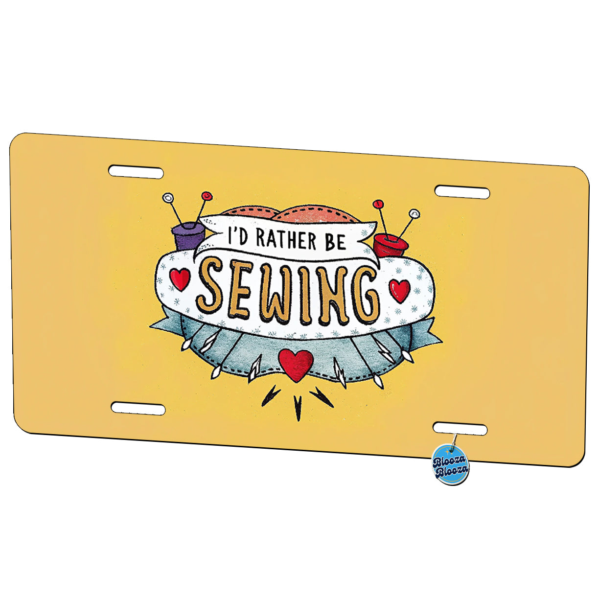 I'd Rather Be Sewing Sewist Metal Vanity Novelty Tag License Plate for Trucks Cars SUVs