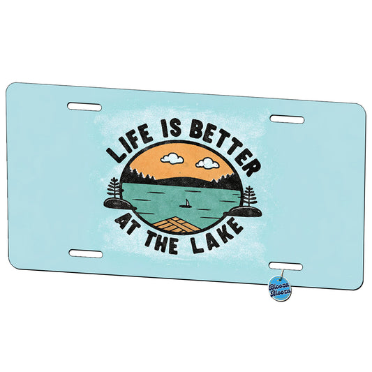 Life Is Better At The Lake Travel Metal Vanity Novelty Tag License Plate for Trucks Cars SUVs