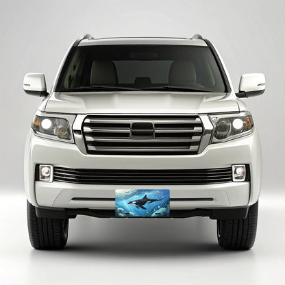 Orca Whale Swimming Beautiful Ocean Metal Vanity Novelty Tag License Plate for Trucks Cars SUVs