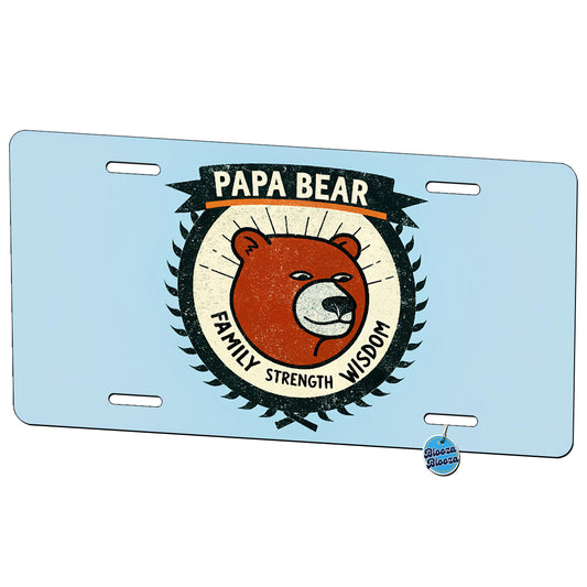Papa Bear Funny Metal Vanity Novelty Tag License Plate for Trucks Cars SUVs