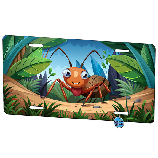 Peeking Ant Metal Vanity Novelty Tag License Plate for Trucks Cars SUVs