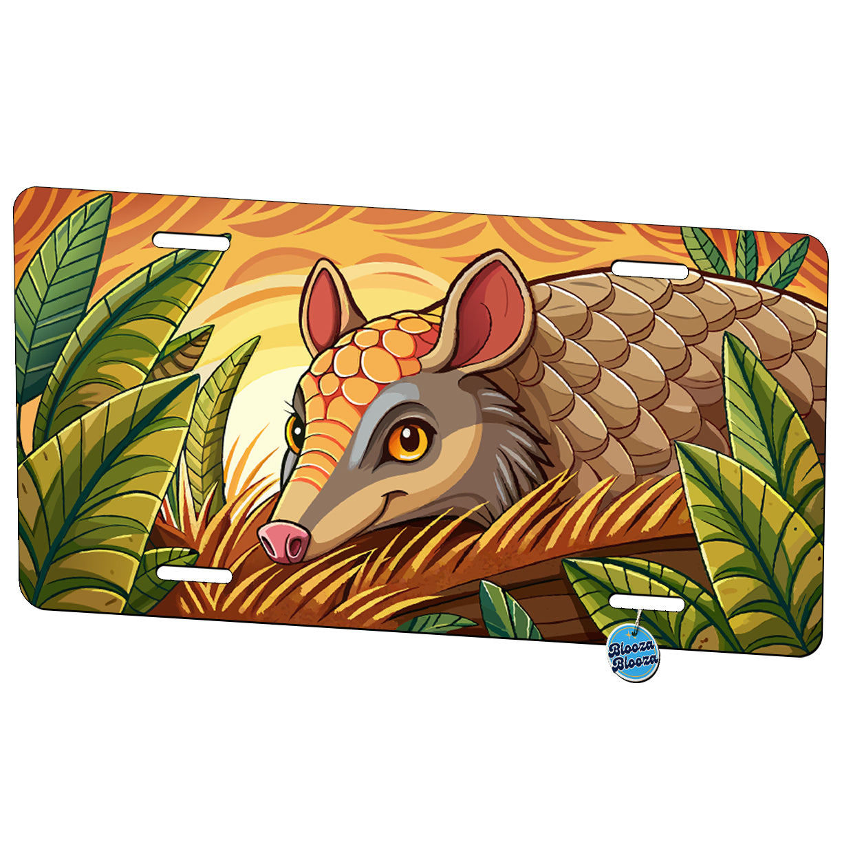 Peeking Armadillo Metal Vanity Novelty Tag License Plate for Trucks Cars SUVs