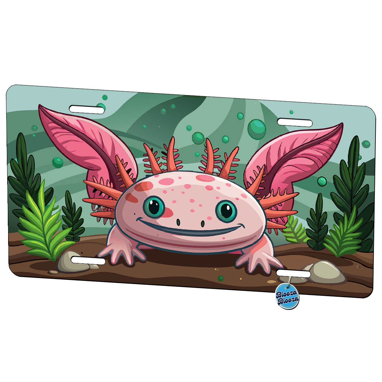 Peeking Axolotl Metal Vanity Novelty Tag License Plate for Trucks Cars SUVs