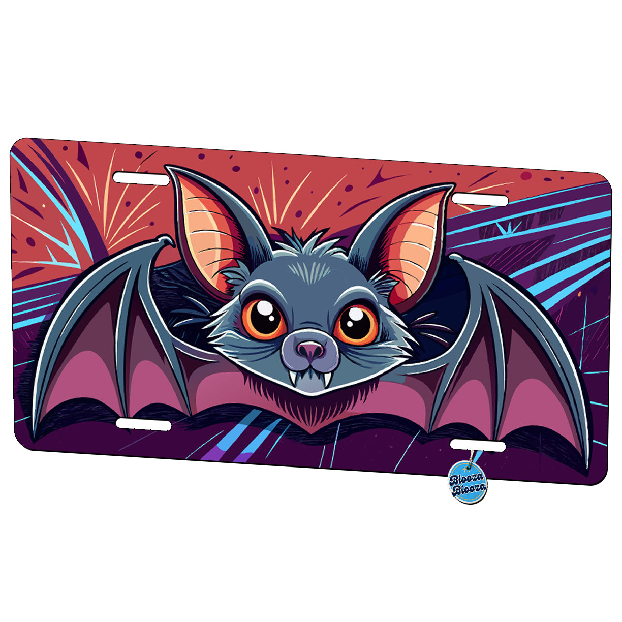 Peeking Bat Halloween Metal Vanity Novelty Tag License Plate for Trucks Cars SUVs