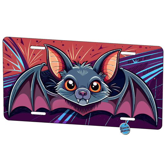 Peeking Bat Halloween Metal Vanity Novelty Tag License Plate for Trucks Cars SUVs