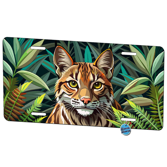Peeking Bobcat Metal Vanity Novelty Tag License Plate for Trucks Cars SUVs
