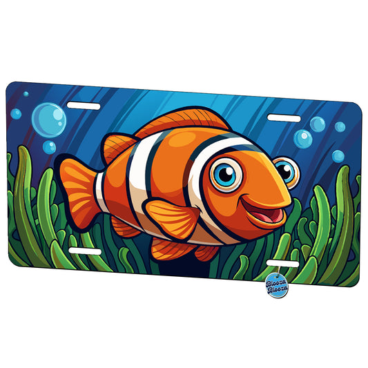 Peeking Clownfish Metal Vanity Novelty Tag License Plate for Trucks Cars SUVs