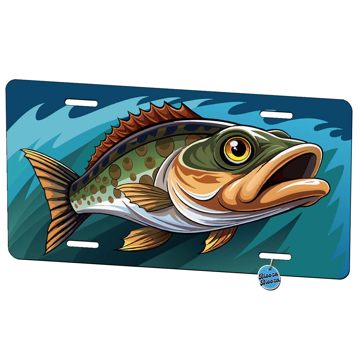 Peeking Cod Fish Metal Vanity Novelty Tag License Plate for Trucks Cars SUVs