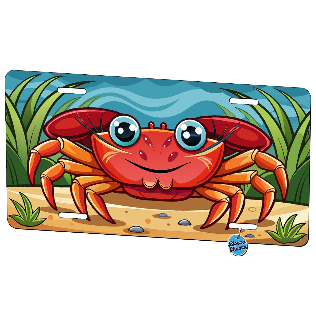 Peeking Crab Metal Vanity Novelty Tag License Plate for Trucks Cars SUVs