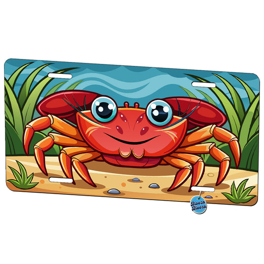 Peeking Crab Metal Vanity Novelty Tag License Plate for Trucks Cars SUVs