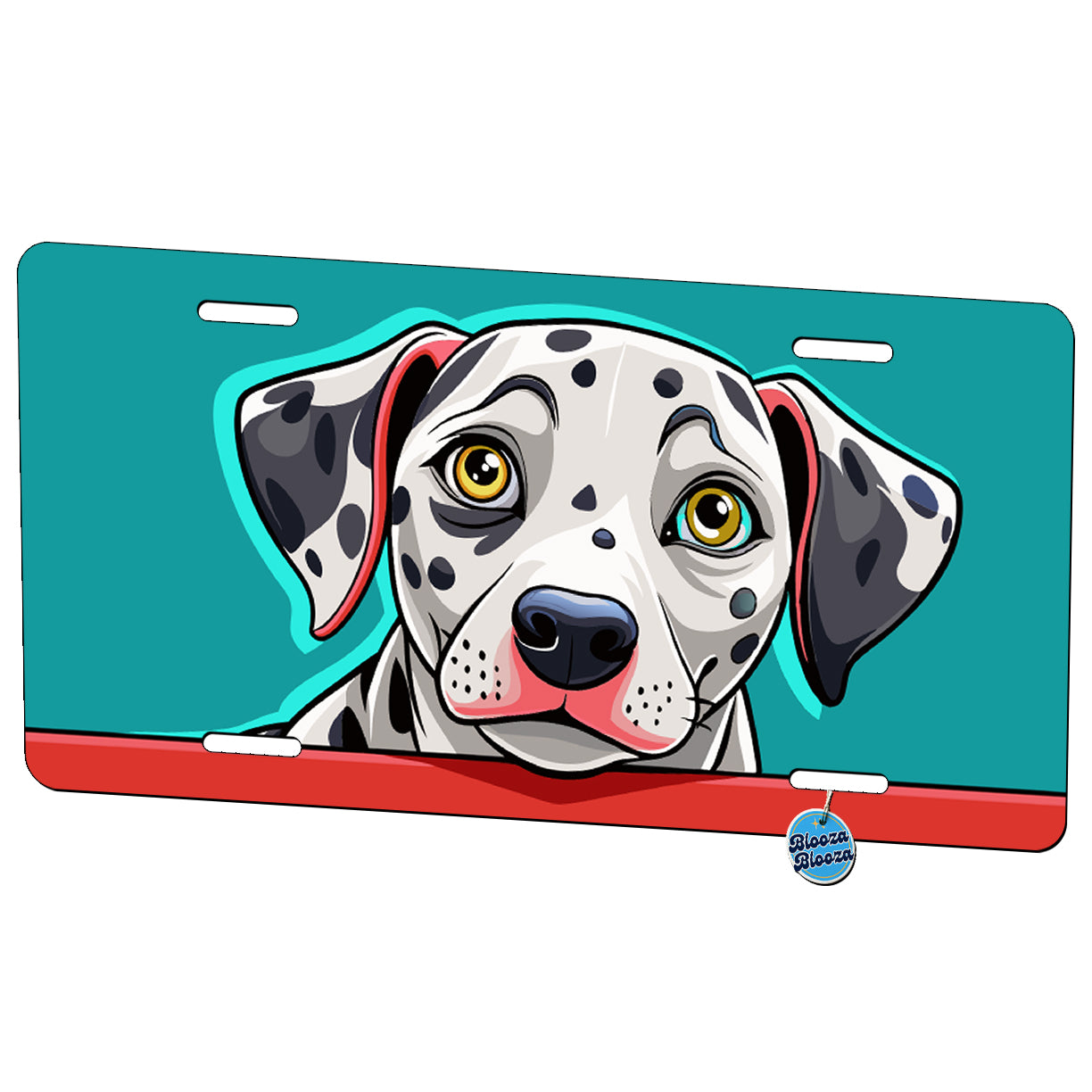 Peeking Dalmatian Dog Metal Vanity Novelty Tag License Plate for Trucks Cars SUVs