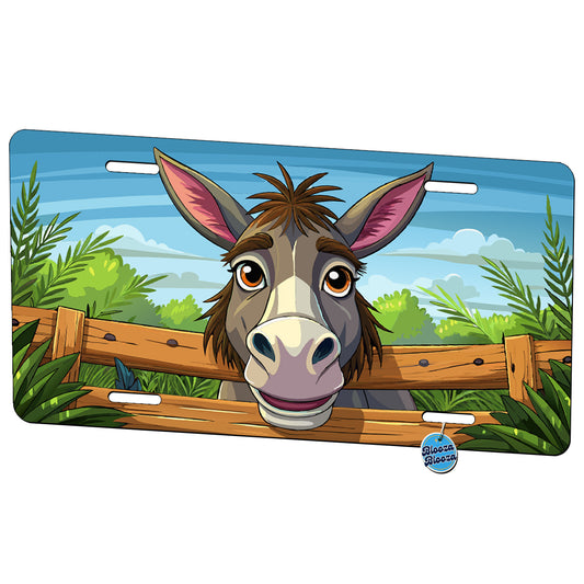 Peeking Donkey Metal Vanity Novelty Tag License Plate for Trucks Cars SUVs