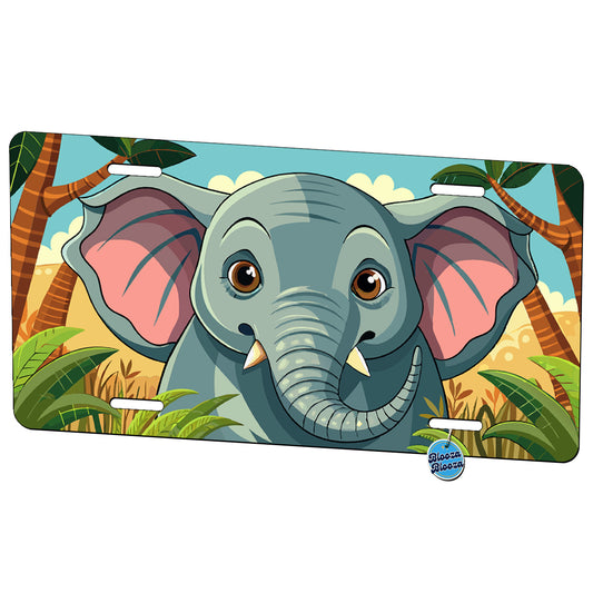 Peeking Elephant Metal Vanity Novelty Tag License Plate for Trucks Cars SUVs