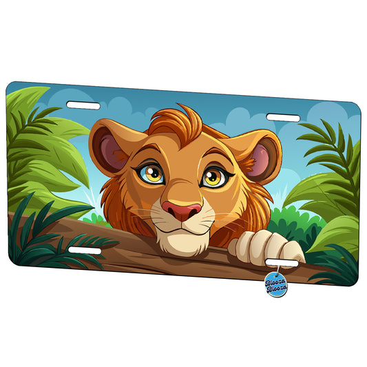 Peeking Female Lion Metal Vanity Novelty Tag License Plate for Trucks Cars SUVs