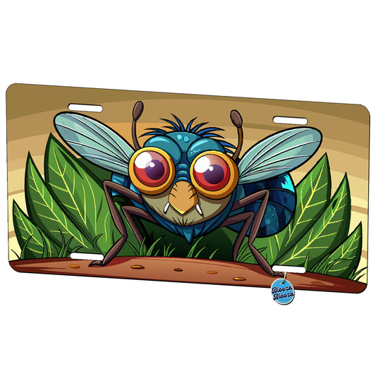 Peeking Fly Metal Vanity Novelty Tag License Plate for Trucks Cars SUVs