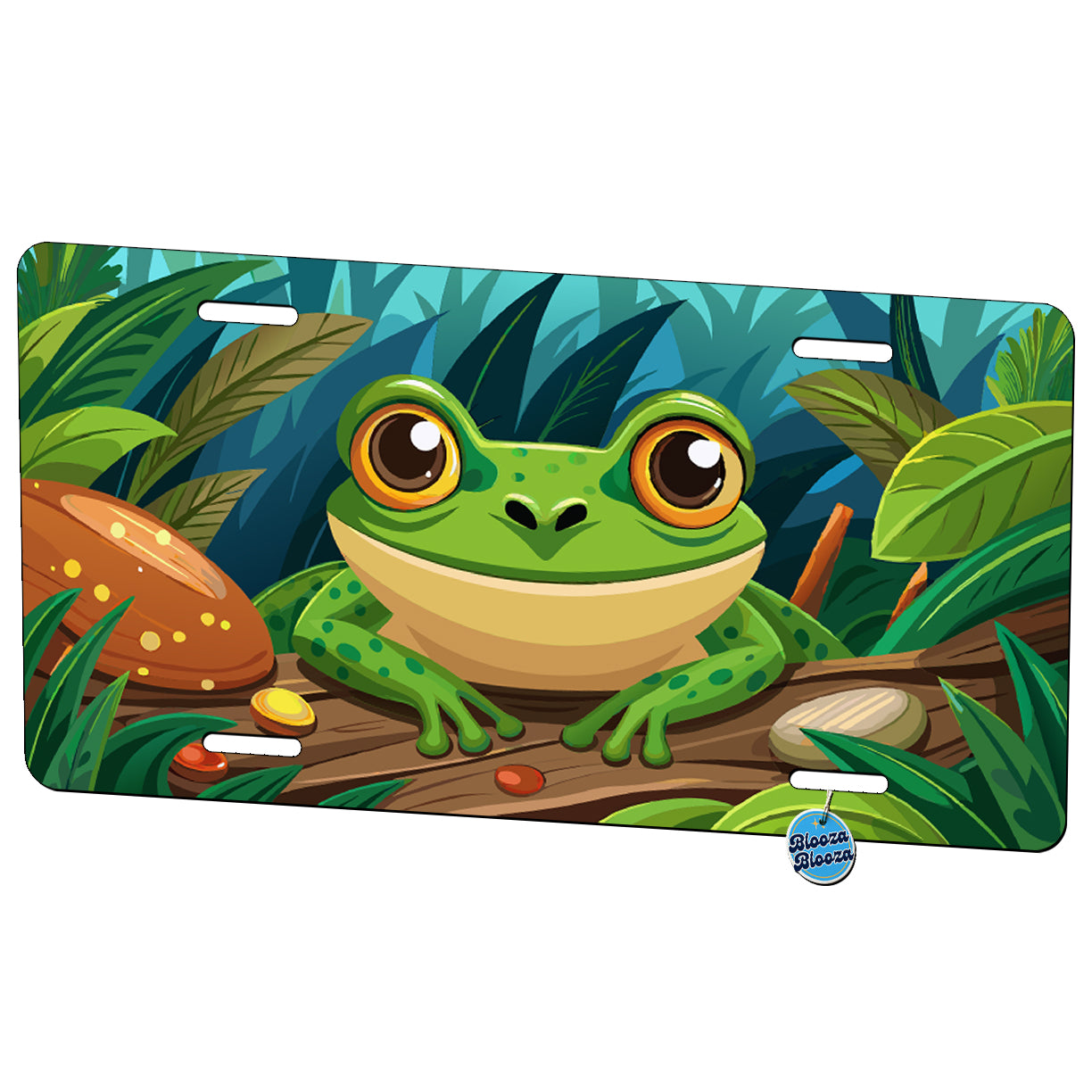 Peeking Frog Metal Vanity Novelty Tag License Plate for Trucks Cars SUVs