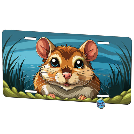 Peeking Gerbil Cute Metal Vanity Novelty Tag License Plate for Trucks Cars SUVs