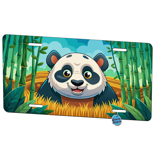 Peeking Giant Panda Metal Vanity Novelty Tag License Plate for Trucks Cars SUVs