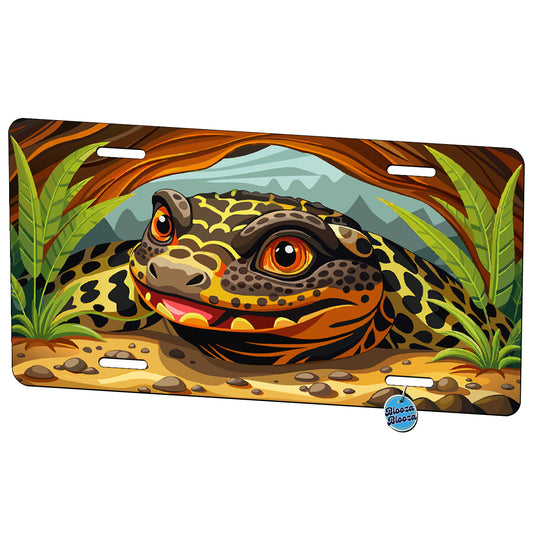 Peeking Gila Monster Metal Vanity Novelty Tag License Plate for Trucks Cars SUVs