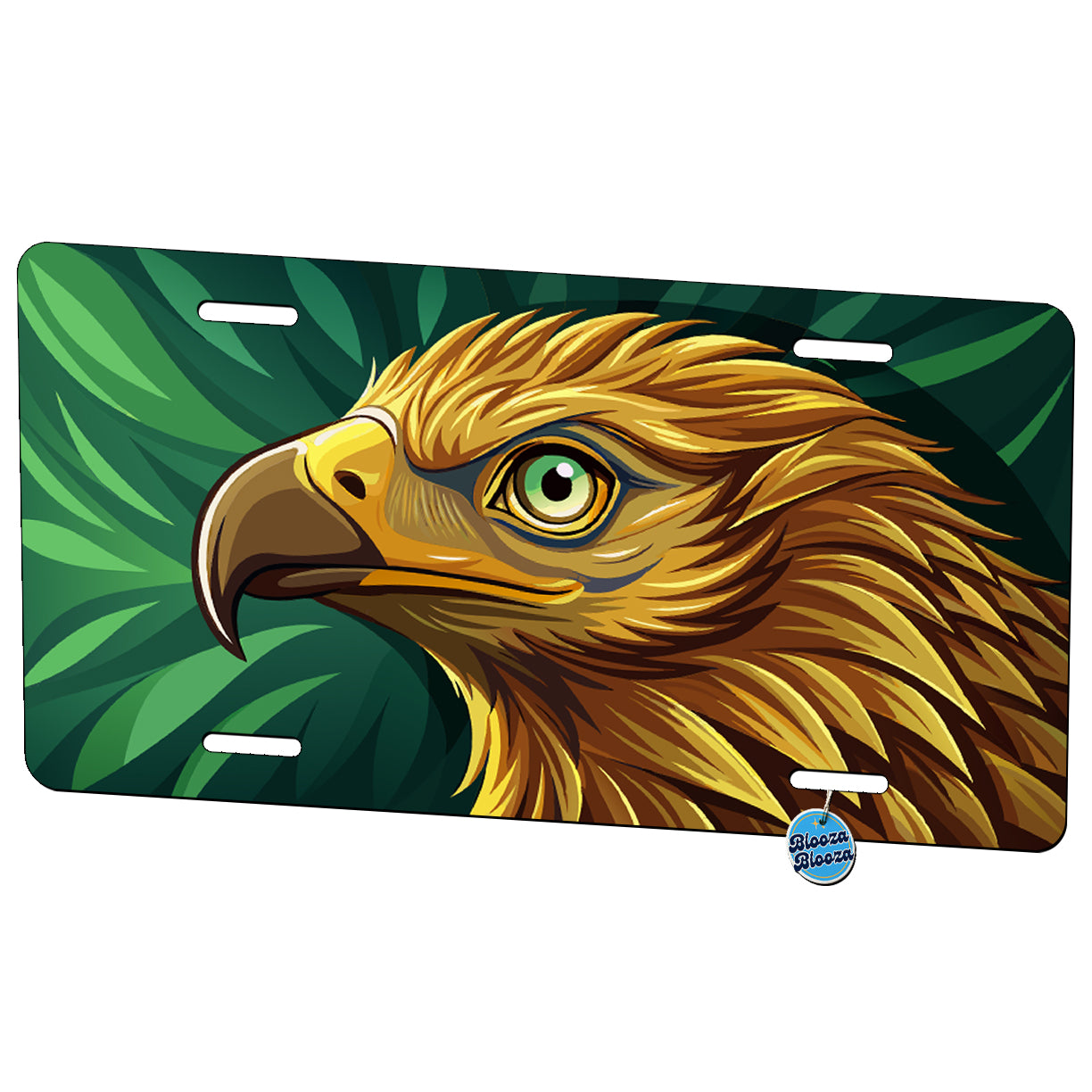Peeking Golden Eagle Metal Vanity Novelty Tag License Plate for Trucks Cars SUVs