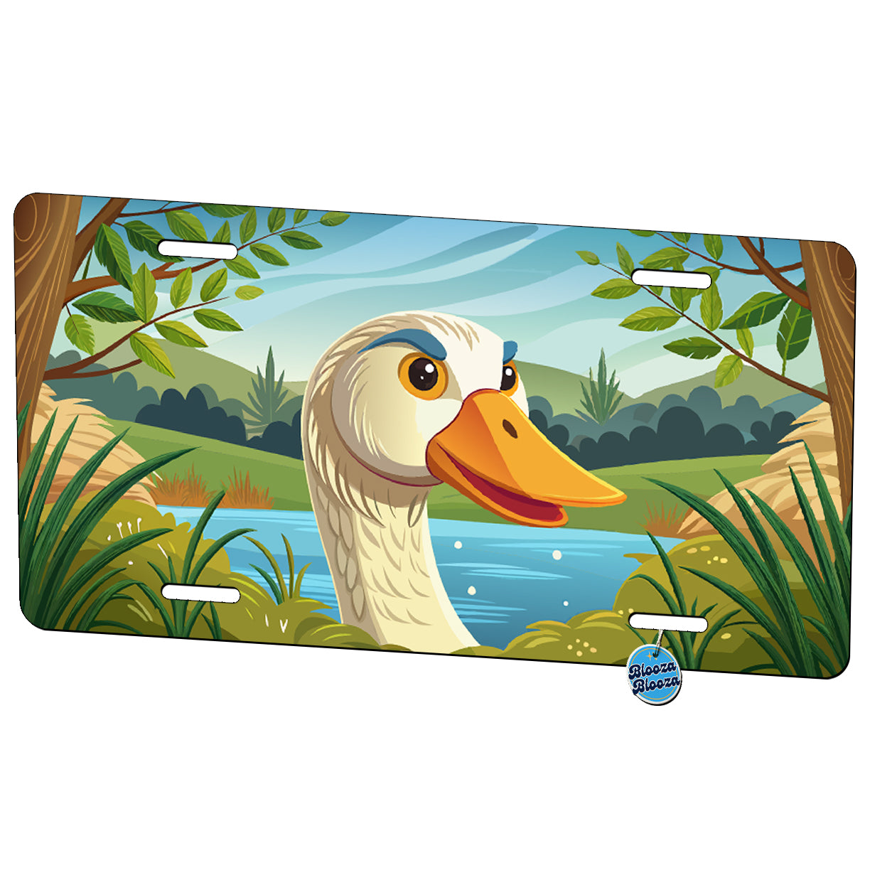 Peeking Goose Bird Metal Vanity Novelty Tag License Plate for Trucks Cars SUVs