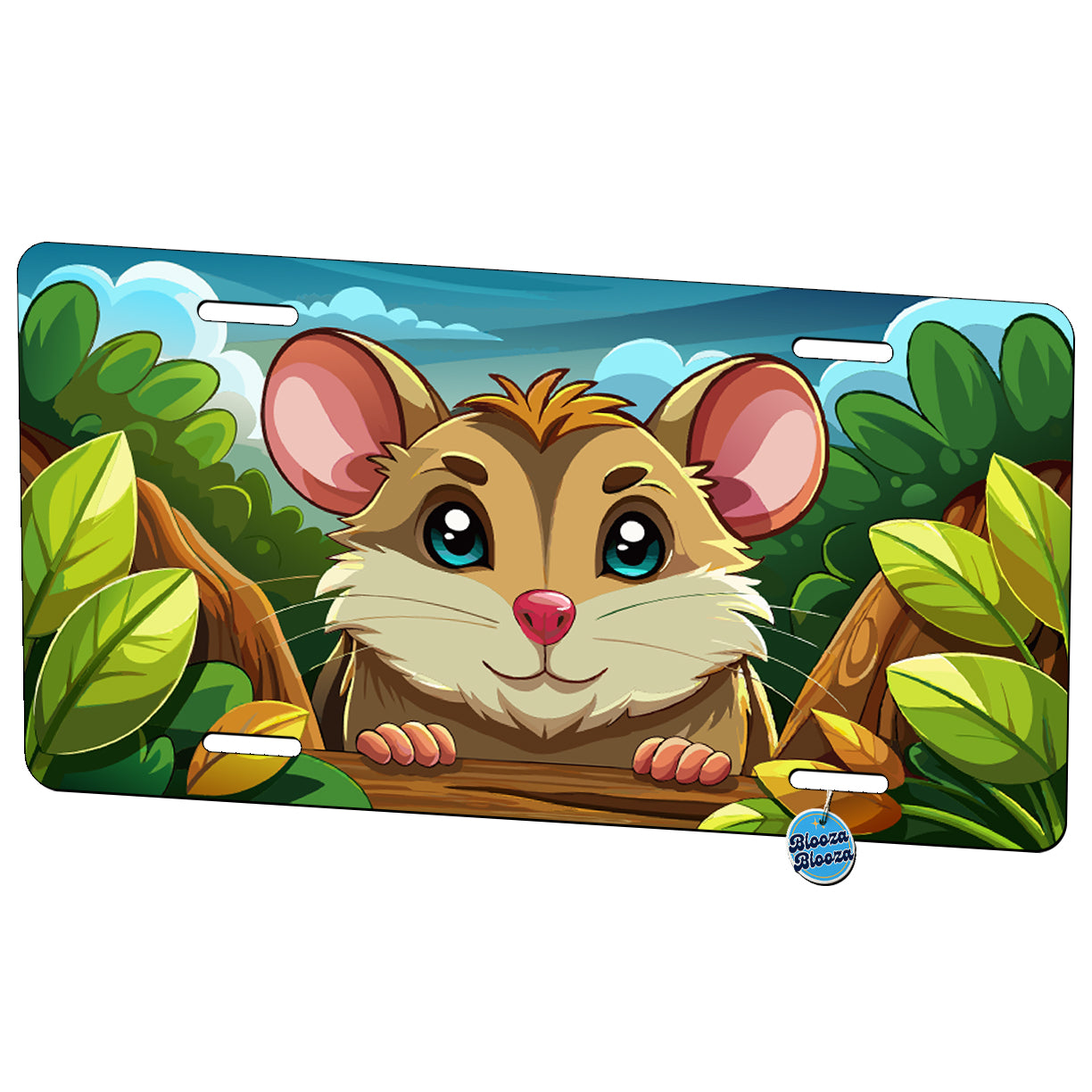 Peeking Hamster Cute Metal Vanity Novelty Tag License Plate for Trucks Cars SUVs