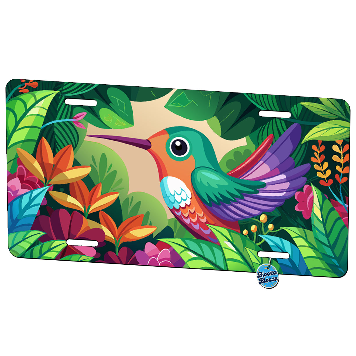 Peeking Hummingbird Metal Vanity Novelty Tag License Plate for Trucks Cars SUVs