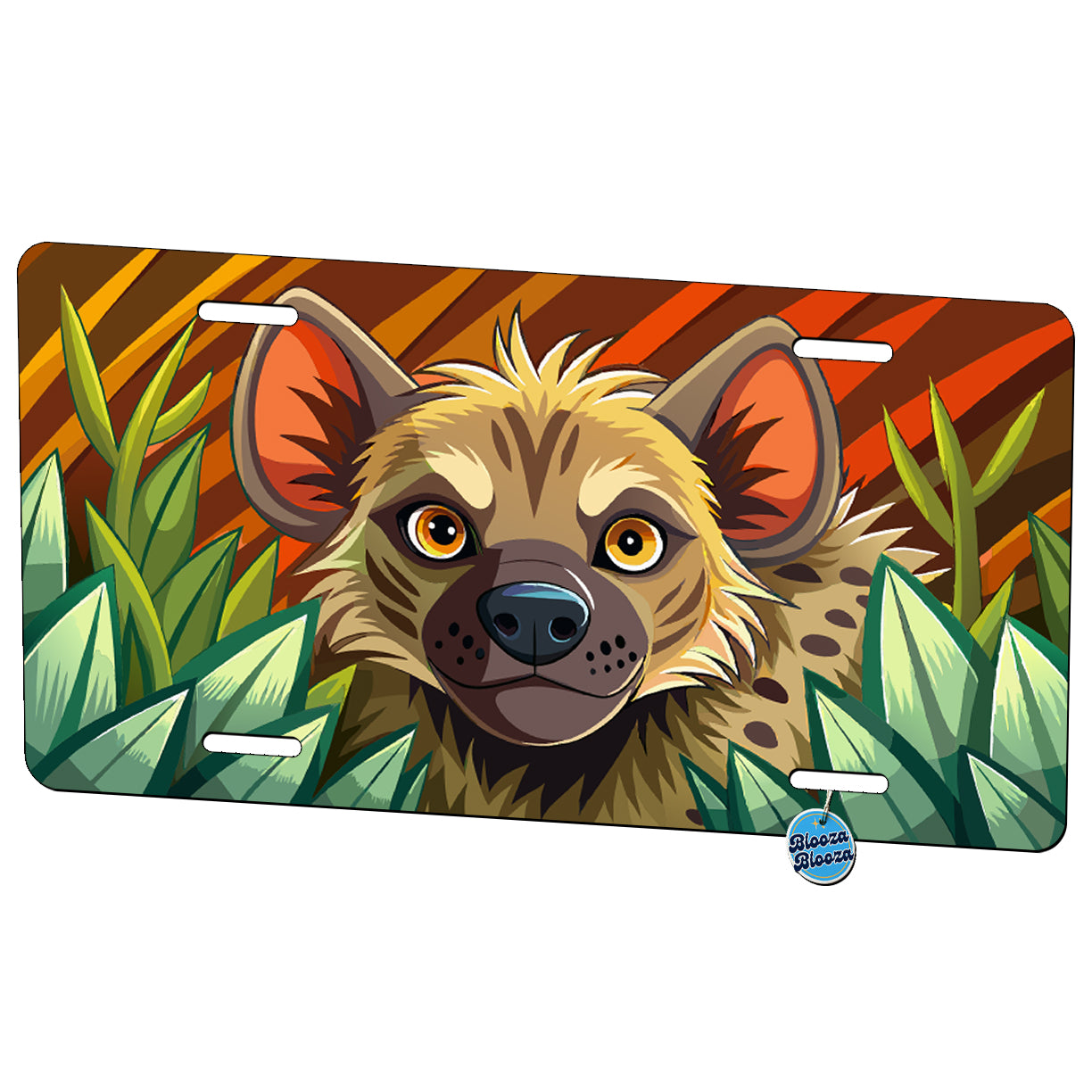 Peeking Hyena Metal Vanity Novelty Tag License Plate for Trucks Cars SUVs